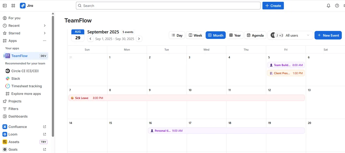 TeamFlow — screenshot from the Atlassian Marketplace listing