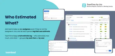 TeamTime | Resource Reports: Estimate vs Worklog SumUp for Atlassian — screenshot