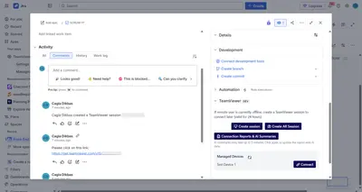 TeamViewer for Jira Cloud for Atlassian — screenshot