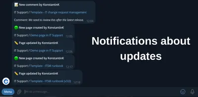 Telegram / Discord integration for Confluence by Redwerk for Atlassian — screenshot