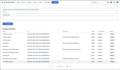 Template Import Export for Confluence for Atlassian — screenshot