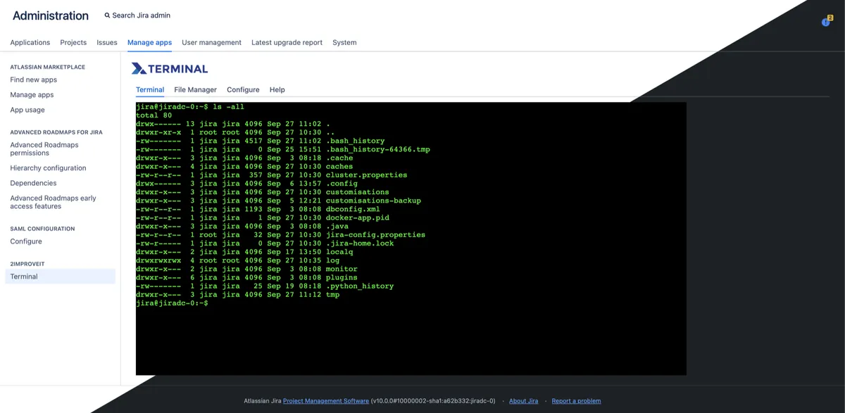 Terminal for Confluence — screenshot from the Atlassian Marketplace listing