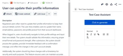 Test Case Assistant for Jira for Atlassian — screenshot