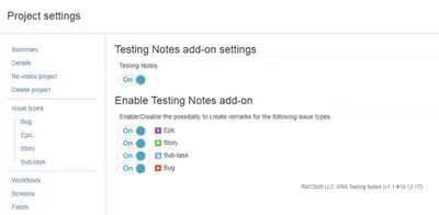 Testing Notes: QA & Test Management Tool for Atlassian — screenshot