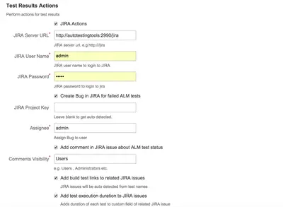 TestLink for Bamboo for Atlassian — screenshot