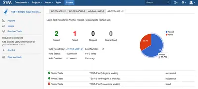 Tests View for Jira for Atlassian — screenshot