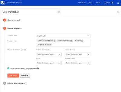 TextUnited translation integration for Confluence for Atlassian — screenshot