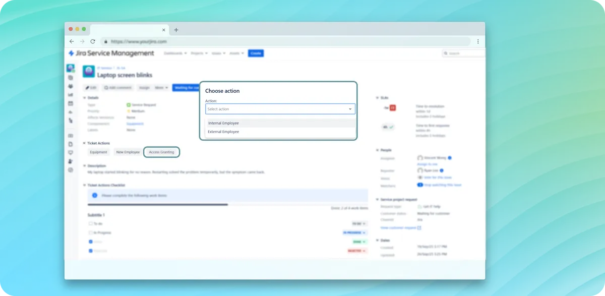 Ticket Actions — screenshot from the Atlassian Marketplace listing