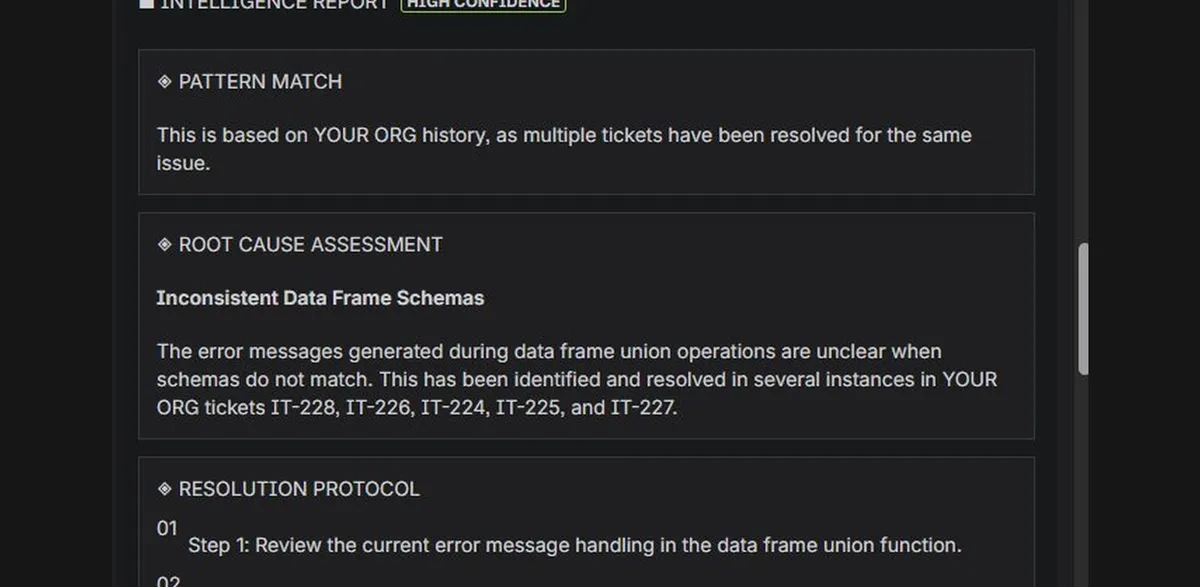 Ticket Intelligence — screenshot from the Atlassian Marketplace listing