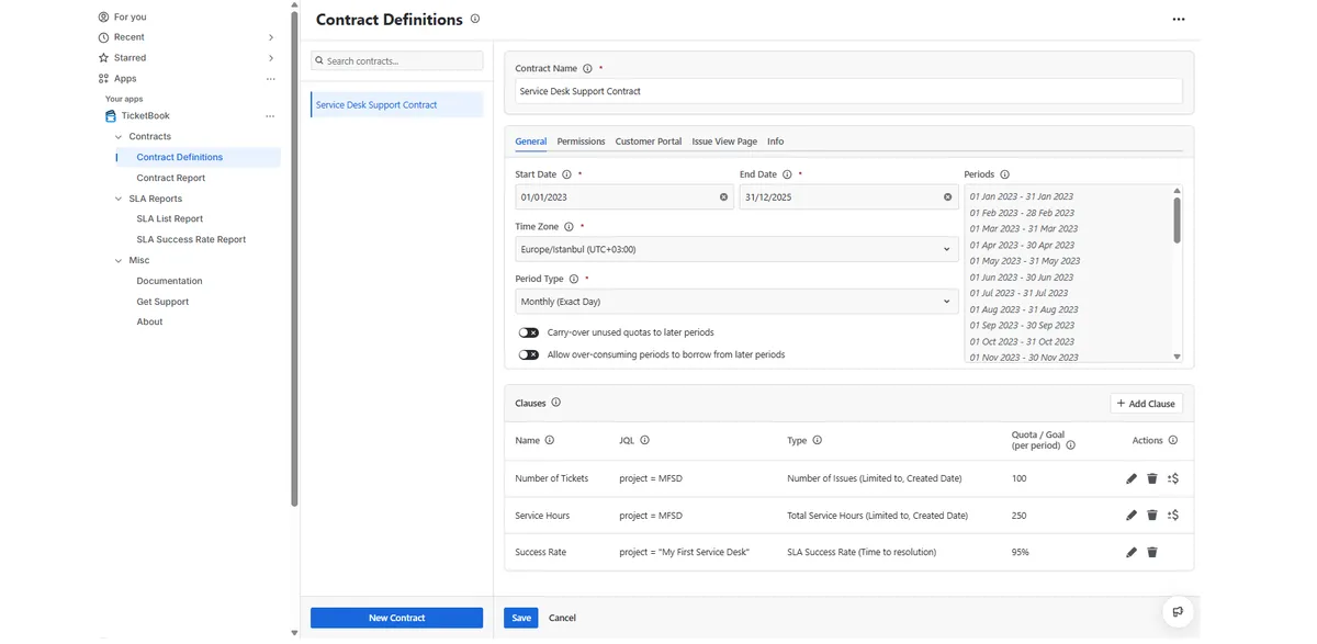 TicketBook - Service Time and Contract Management for Jira — screenshot from the Atlassian Marketplace listing