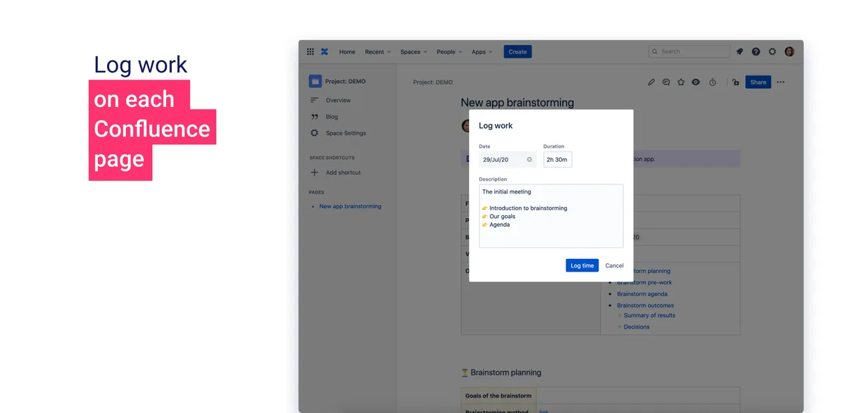 Time Tracking for Confluence Cloud — screenshot from the Atlassian Marketplace listing