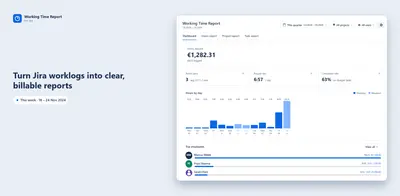 Time Tracking, Timesheets & Worklog Reports for Jira for Atlassian — screenshot