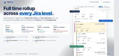 TimePillar: Time Tracking, Reports, Worklogs for Jira (FREE) for Atlassian — screenshot
