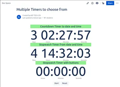Timers for Confluence Cloud for Atlassian — screenshot