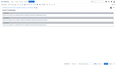 Timesheet for Confluence for Atlassian — screenshot