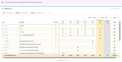 Timesheet for Jira Cloud for Atlassian — screenshot