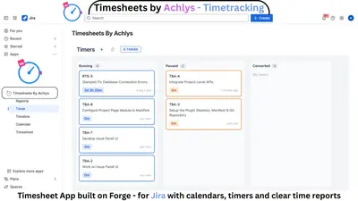 Timesheets by Achlys - Time Tracking for Jira for Atlassian — screenshot
