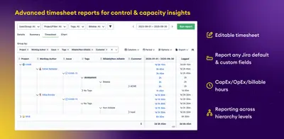 Timetracker - Time Tracking & Timesheet Reporting for Jira for Atlassian — screenshot