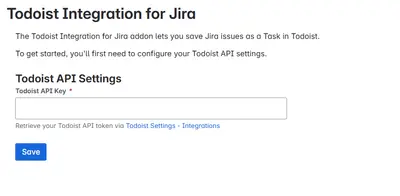 Todoist Integration for Jira for Atlassian — screenshot