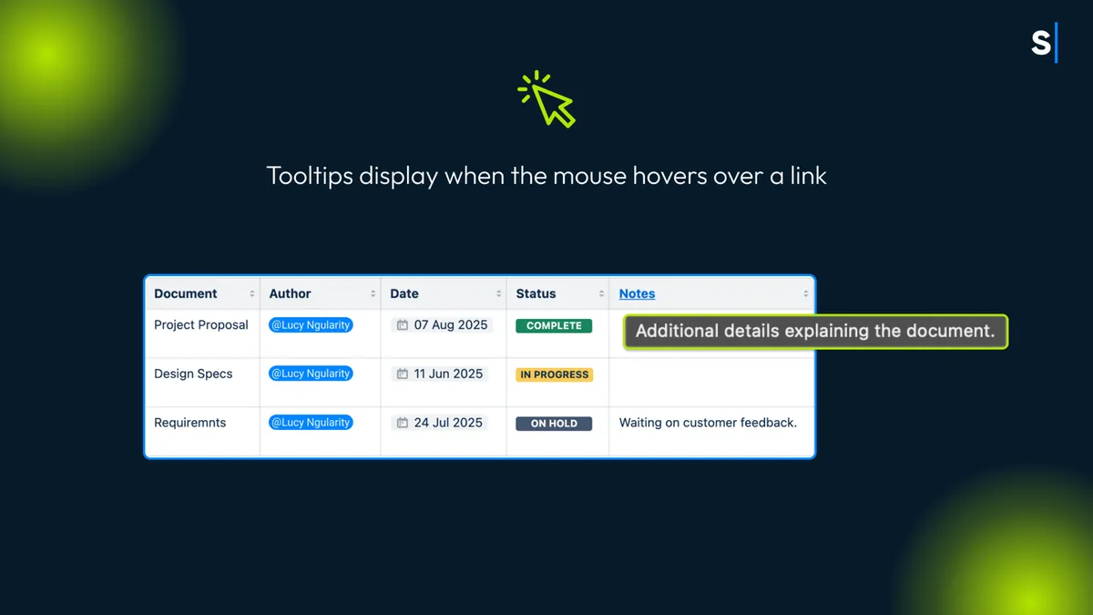 Tooltips — screenshot from the Atlassian Marketplace listing