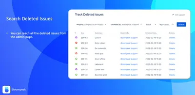 Track Deleted Issues for Atlassian — screenshot