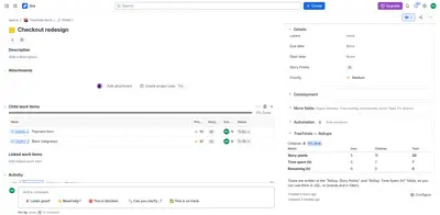 TreeTotals: Story Point and Time Roll-Ups for Jira for Atlassian — screenshot
