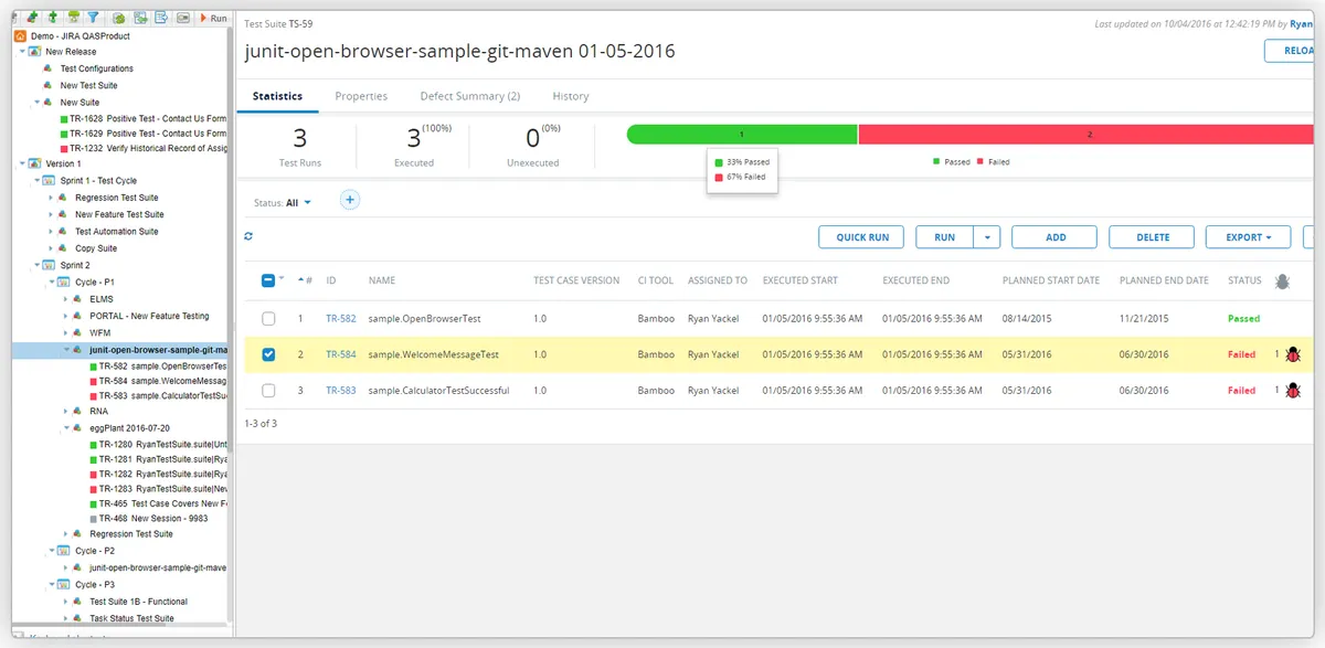 Tricentis qTest Integration for Bamboo — screenshot from the Atlassian Marketplace listing