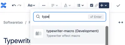 Typewriter macro for Confluence for Atlassian — screenshot