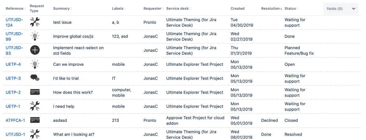 Ultimate Request Explorer (JSM Cloud) — screenshot from the Atlassian Marketplace listing