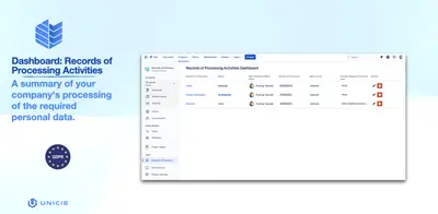 Unicis - Record Processing Activities (RPA) for Jira for Atlassian — screenshot
