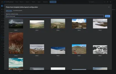 Unsplash for Confluence for Atlassian — screenshot