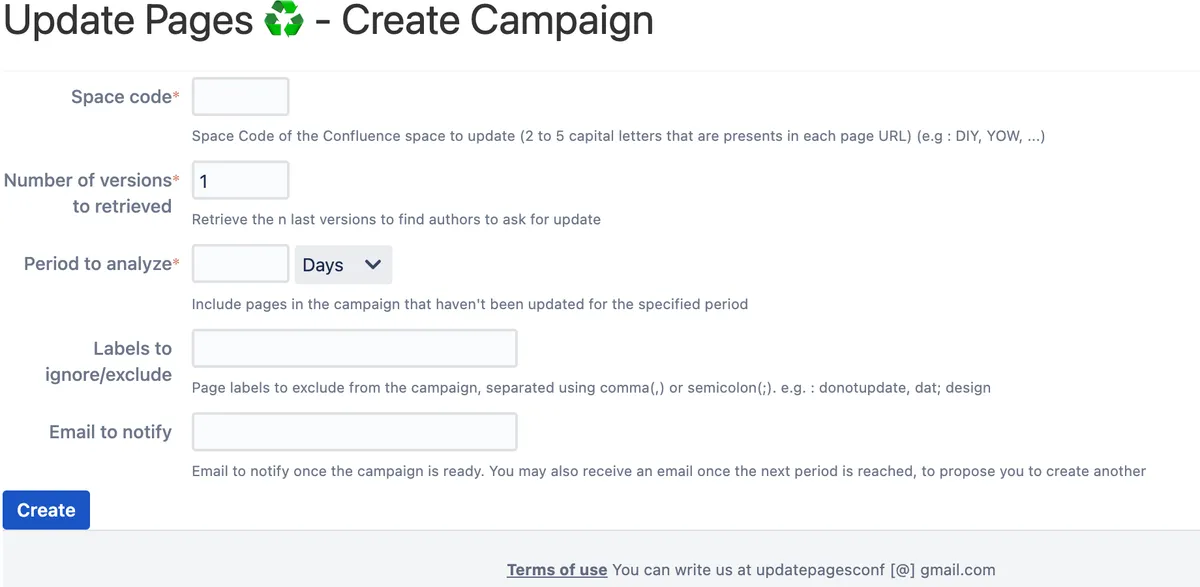 Update Pages — screenshot from the Atlassian Marketplace listing