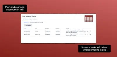 User Absence Planner: Out of Office Planning for Jira for Atlassian — screenshot