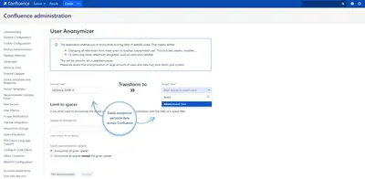 User Anonymizer for Confluence (GDPR) for Atlassian — screenshot