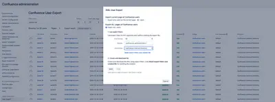 User Export for Confluence for Atlassian — screenshot