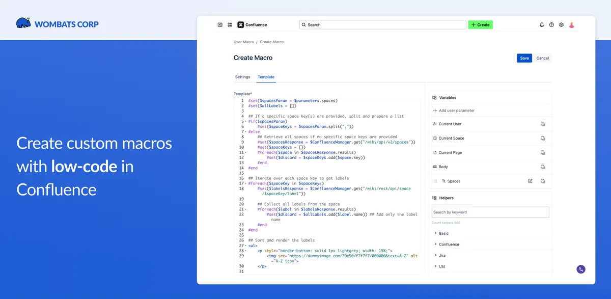 User Macro for Confluence Cloud — screenshot from the Atlassian Marketplace listing
