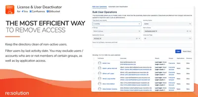 User Management and License Optimizer for Jira & Confluence for Atlassian — screenshot