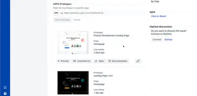 UXPin for Jira for Atlassian — screenshot
