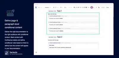 Variants for Scroll Content Manager for Atlassian — screenshot