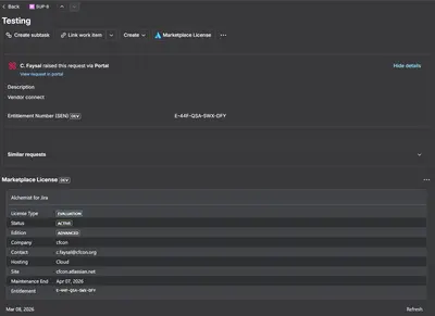 Vendor Connect for JSM for Atlassian — screenshot