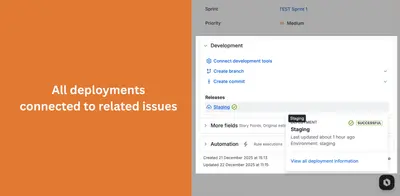 Vercel DevOps for Jira for Atlassian — screenshot
