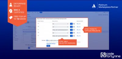 Version Sync for Jira (Cross-Project Version & Release Sync) for Atlassian — screenshot