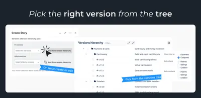 Versions Hierarchy for Atlassian — screenshot