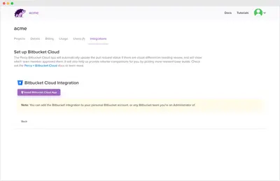 Visual testing and reviews for Bitbucket for Atlassian — screenshot