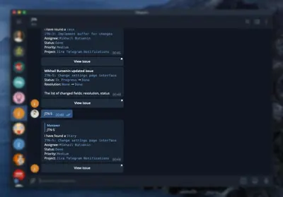 Vivid Connector for Jira and Telegram for Atlassian — screenshot