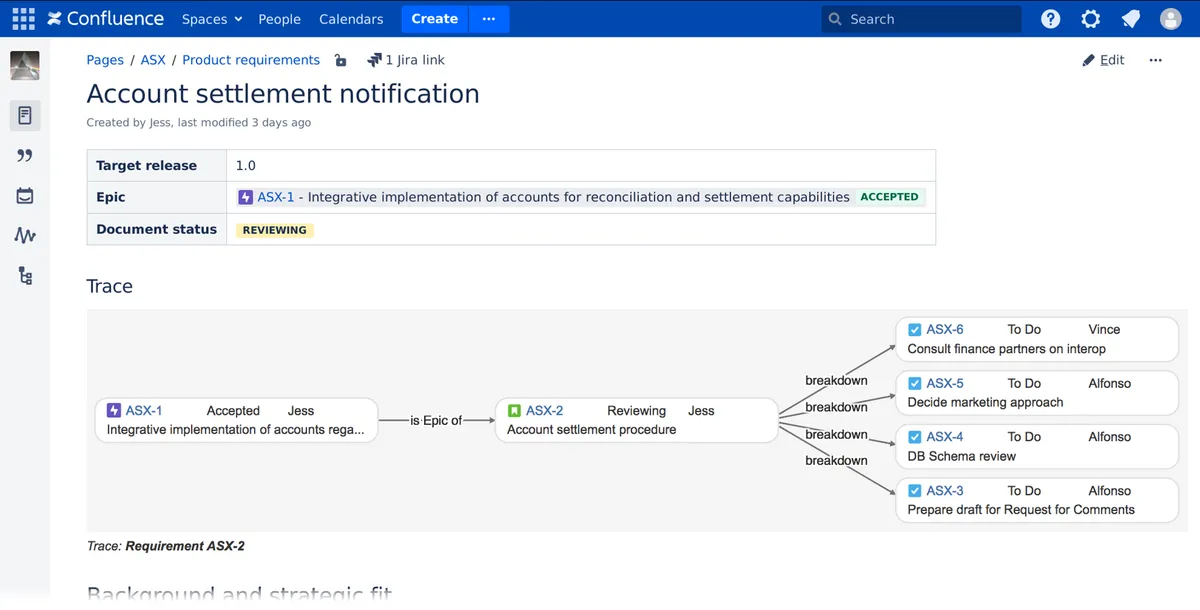 Vivid Trace for Confluence — screenshot from the Atlassian Marketplace listing
