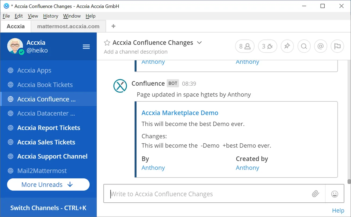 WebHooks for Confluence — screenshot from the Atlassian Marketplace listing