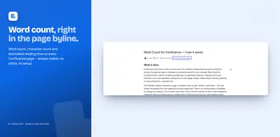 Word Count for Confluence by Taskhooker for Atlassian — screenshot