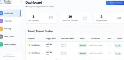 Work Item Templates for Atlassian — screenshot