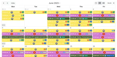Work Time Calendar Macro for Atlassian — screenshot